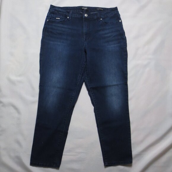 NINE WEST womens JEANS skinny GRAMERCY ankle DENIM dark wash SIZE 14 - Picture 1 of 10